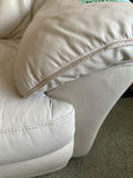 Beige White Leather Three-Seat Sofa - thumbnail 3 of 8