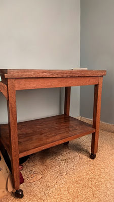 Wooden Rolling Utility Tea / Bar Cart - Image 1 of 8