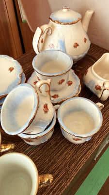 Play Tea Set with Teapot, Cups, Saucers, and Plates - Image 1 of 5