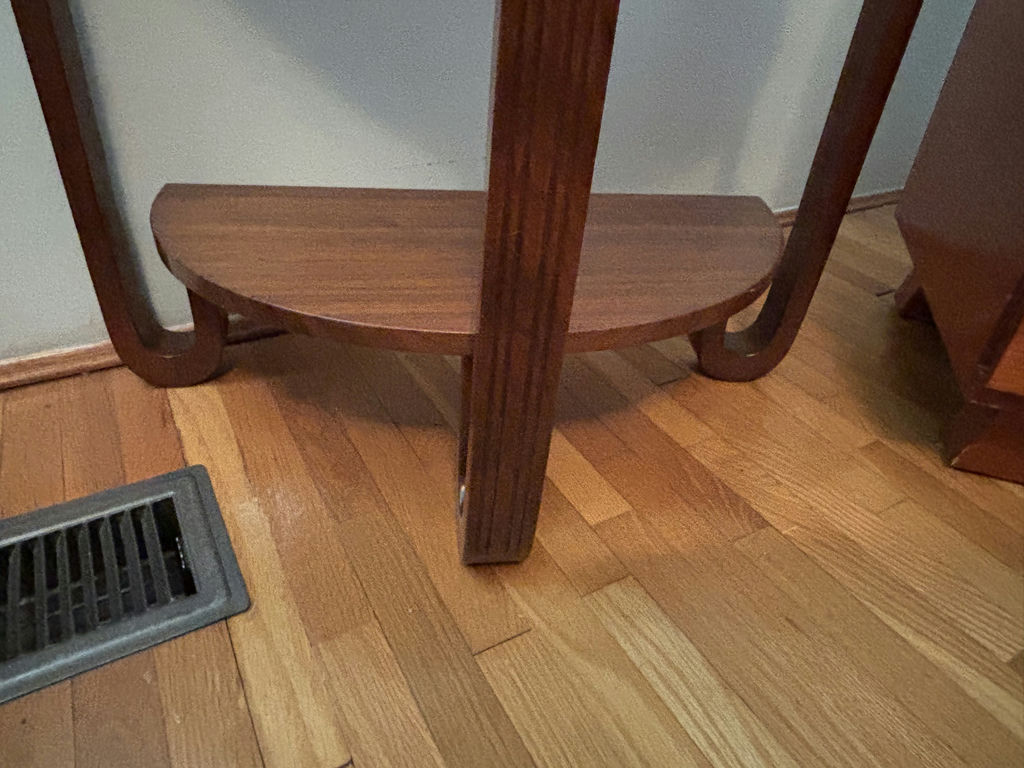 Wooden Three-Drawer Chest, Half-Moon Side Table & Area Rug - image 10 of 16