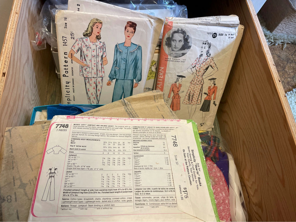 Sewing Patterns, Fabric Scraps, and Sewing Supplies - image 6 of 12