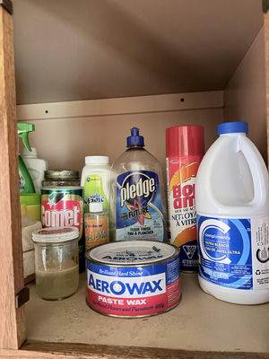 Assorted Household Cleaning Supplies and Gloves - Image 1 of 7