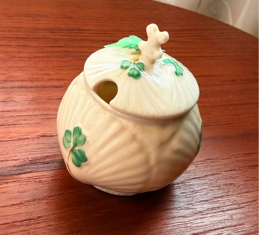Belleek Irish Fine China - Shamrock Cream & Sugar Set - image 5 of 19