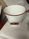 White Enamelware Kitchen Items with Red Trim - thumbnail 8 of 12