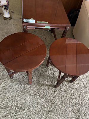 Vintage 1960s 3-Piece Nesting Mahogany Side Tables - Image 1 of 10
