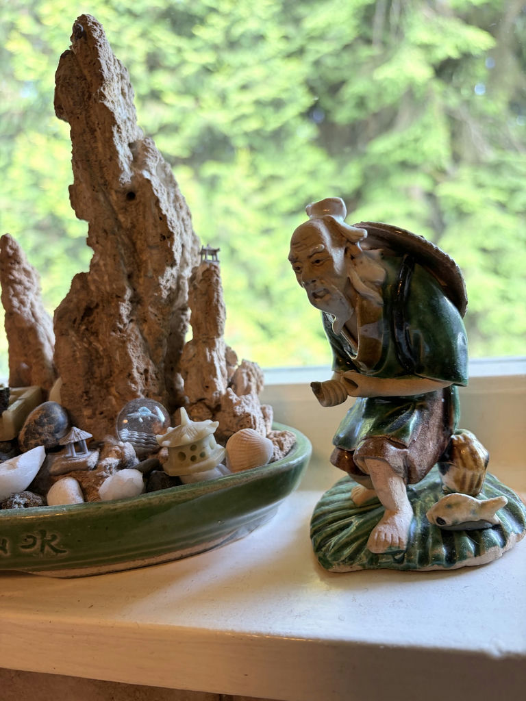Assorted ceramic animal figurines and miniature rock garden - image 4 of 8