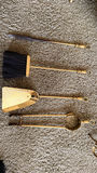 Brass Fireplace Tool Set with Stand and Wood Log Basket - thumbnail 4 of 7