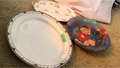 Assorted Ceramic Serving Platters and Shallow Bowl - Image 1 of 8