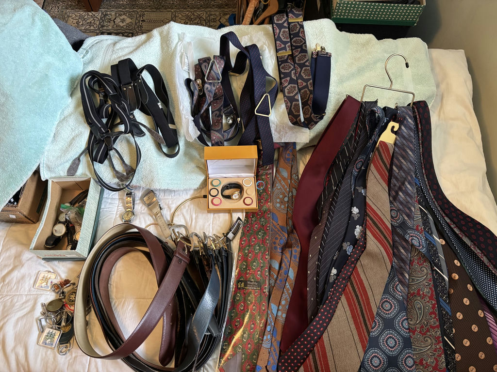 Assorted Cufflinks, 10K Tie Bars, Neckties, Belts, Suspenders, Watches, and Accessories - image 1 of 19
