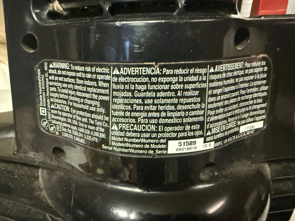 Toro Electric QuietTech Super Blower Vac - image 7 of 10