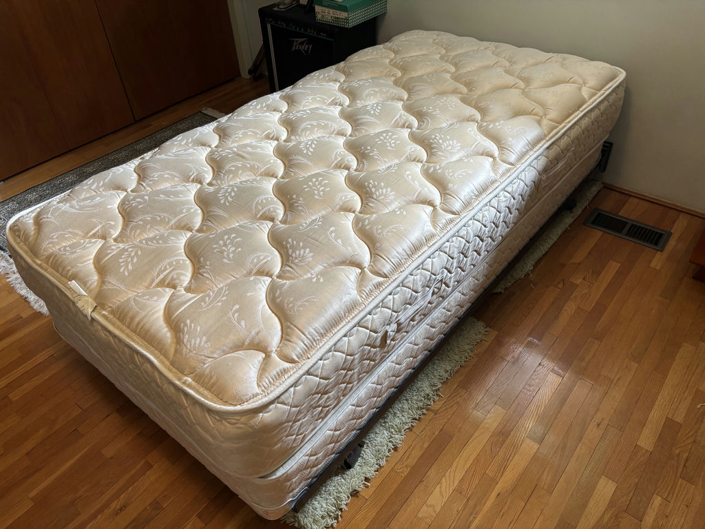 Twin Mattress and Metal Bed Frame - image 1 of 7