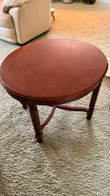 Oval Wooden Accent Side Table - Image 1 of 7