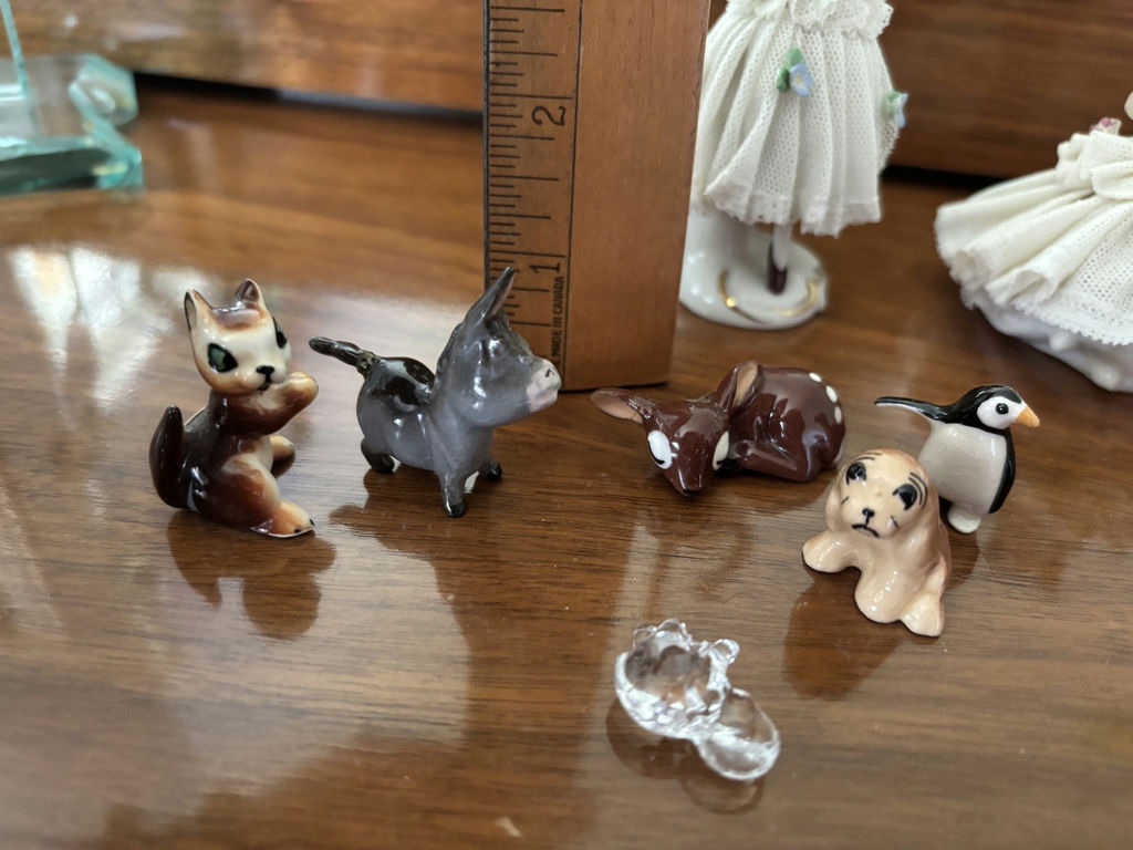 Decorative Figurines, Glass Frame, Ceramic Swan, and Crochet Item - image 11 of 15