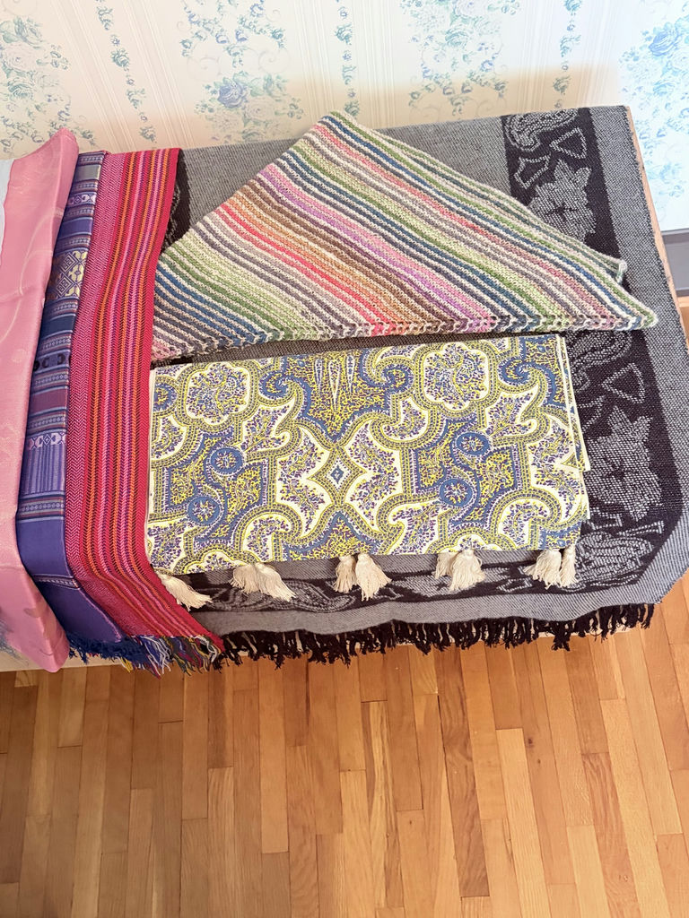 Assorted Decorative Scarves, Shawls, and Textile Pieces - image 4 of 6