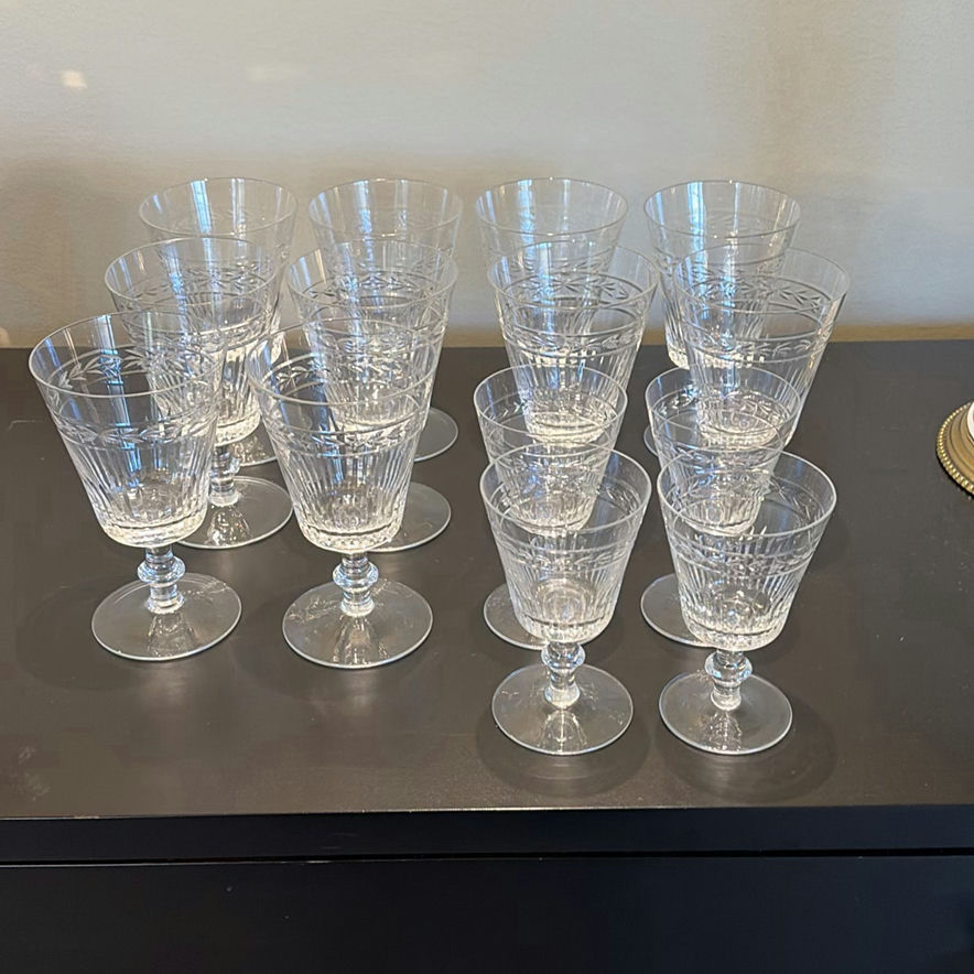Set of Cut Crystal Stemware Glasses - Vintage - image 1 of 12
