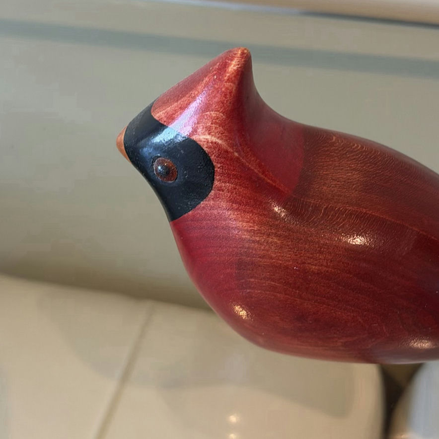 Jim Harkness Wooden Cardinal Bird Decoy - image 5 of 8