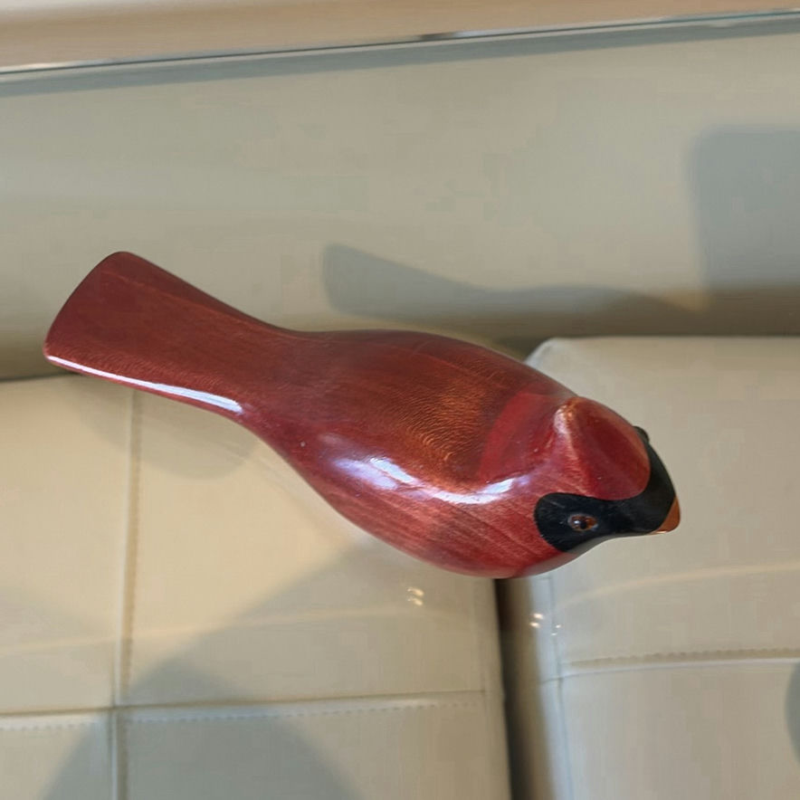 Jim Harkness Wooden Cardinal Bird Decoy - image 4 of 8