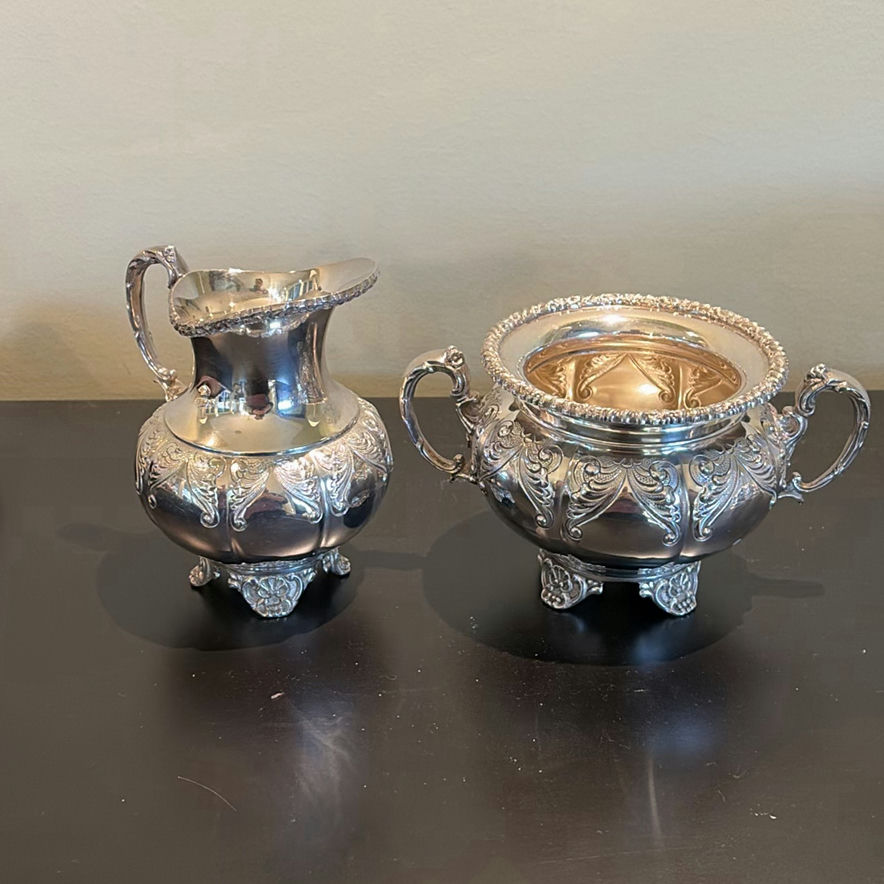 Silver Plate Tea and Coffee Serving Set with Tray - image 14 of 31