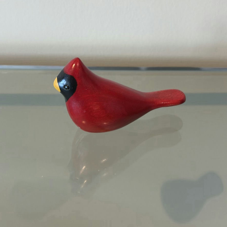 Jim Harkness Handcrafted Red Cardinal Bird Decoy - image 1 of 5