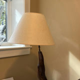 Handcrafted Wood Base Table Lamp with Fabric Shade - thumbnail 4 of 9