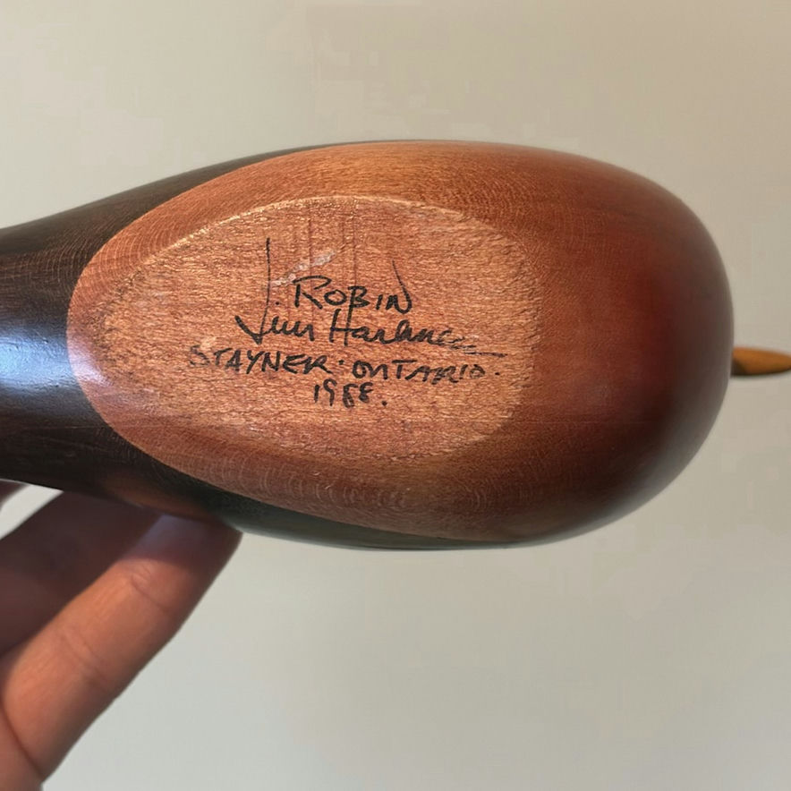 Jim Harkness Wooden Robin Bird Decoy - image 10 of 11