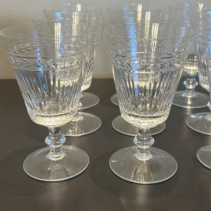 Set of Cut Crystal Stemware Glasses - Vintage - image 9 of 12