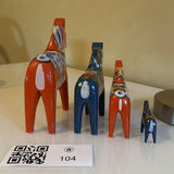 Set of Four Painted Wooden Dala Horse Figurines - by Nils Olssen - thumbnail 6 of 11