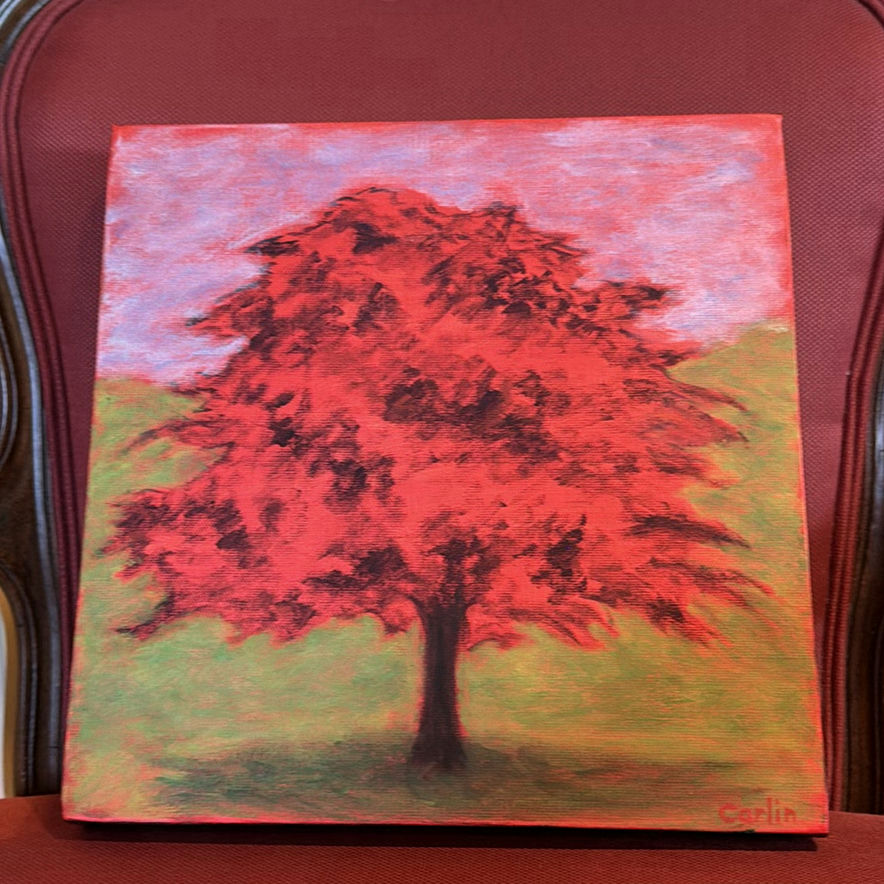 ORIGINALA ART by Roma Carlin - Little Red Tree - image 1 of 11