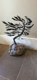 Handcrafted Metal Tree Sculpture on Stone Base - thumbnail 8 of 9