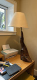 Handcrafted Wood Base Table Lamp with Fabric Shade - thumbnail 1 of 9