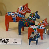 Set of Four Painted Wooden Dala Horse Figurines - by Nils Olssen - thumbnail 5 of 11