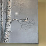 ORIGINAL ART by Henri Lobo - Chicadee on Birch - thumbnail 2 of 8
