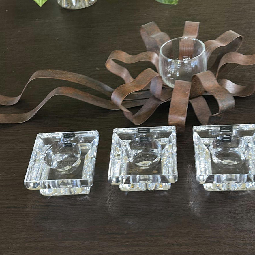 Crystal Candle Holders and Metal Candle Snuffer with Decorative Centerpiece - image 3 of 13