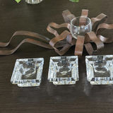 Crystal Candle Holders and Metal Candle Snuffer with Decorative Centerpiece - thumbnail 3 of 13