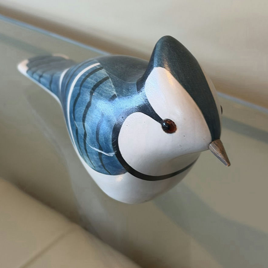 Jim Harkness Blue Jay Wooden Bird Decoy - image 4 of 9