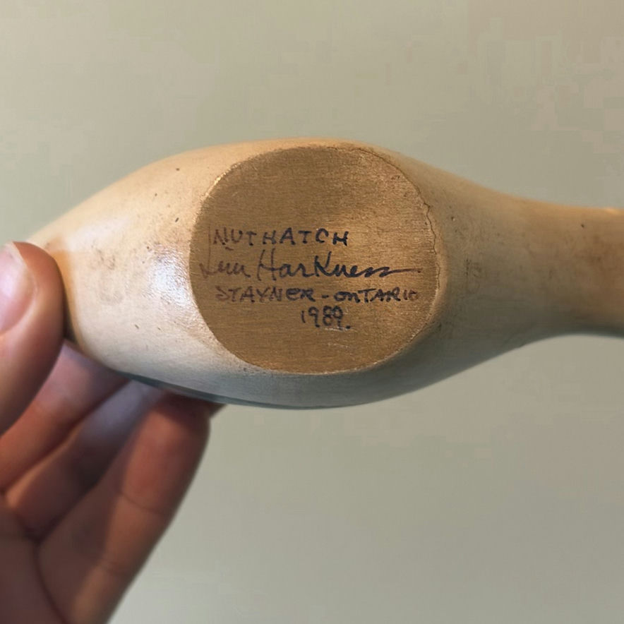 Jim Harkness Wooden Nuthatch Bird Decoy - image 7 of 8