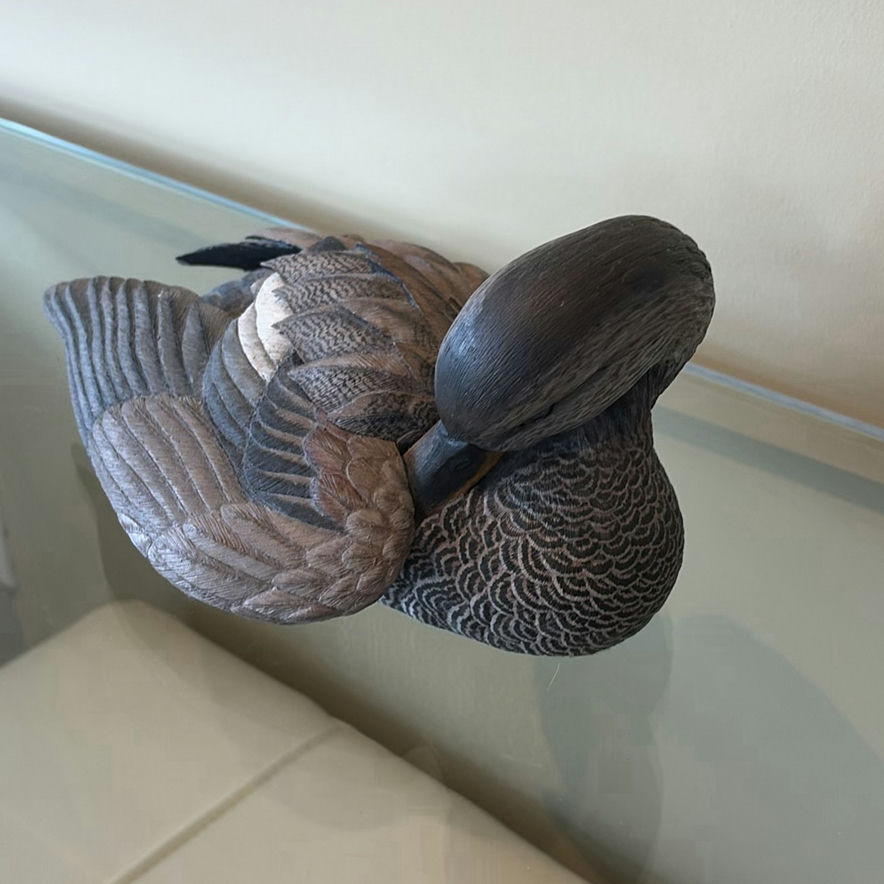 Gosset Wildlife Collection Preening Gadwell Carved Duck Decoy - image 2 of 12