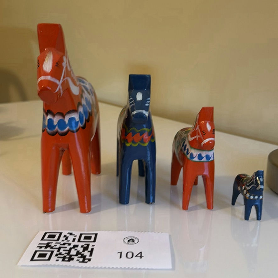 Set of Four Painted Wooden Dala Horse Figurines - by Nils Olssen - image 4 of 11
