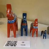 Set of Four Painted Wooden Dala Horse Figurines - by Nils Olssen - thumbnail 4 of 11