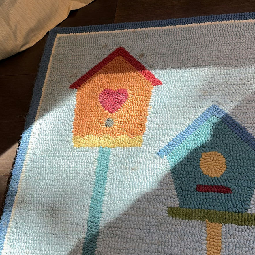Rug Hooked Birdhouse Pattern Area Rug - image 9 of 12