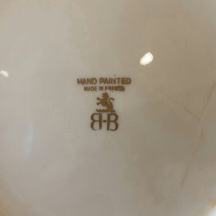 BIRKS Hand Painted French Porcelain Bowl, Plate, and Serving Spoon - image 4 of 10