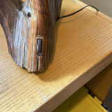 Handcrafted Wood Base Table Lamp with Fabric Shade - thumbnail 5 of 9