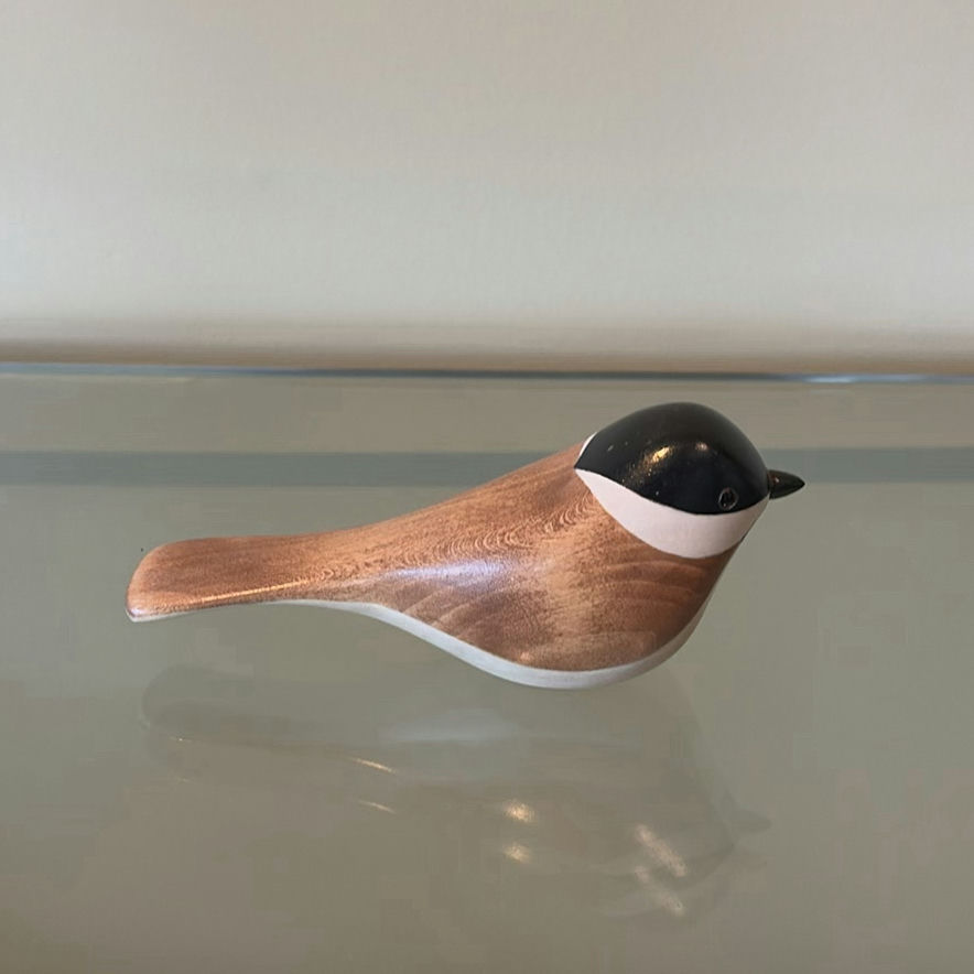 Jim Harkness Wooden Chickadee Bird Decoy - image 4 of 7