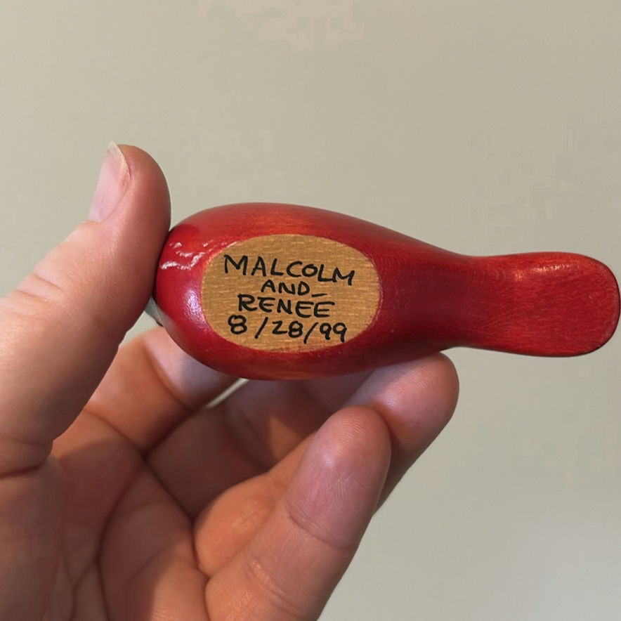 Jim Harkness Handcrafted Red Cardinal Bird Decoy - image 4 of 5