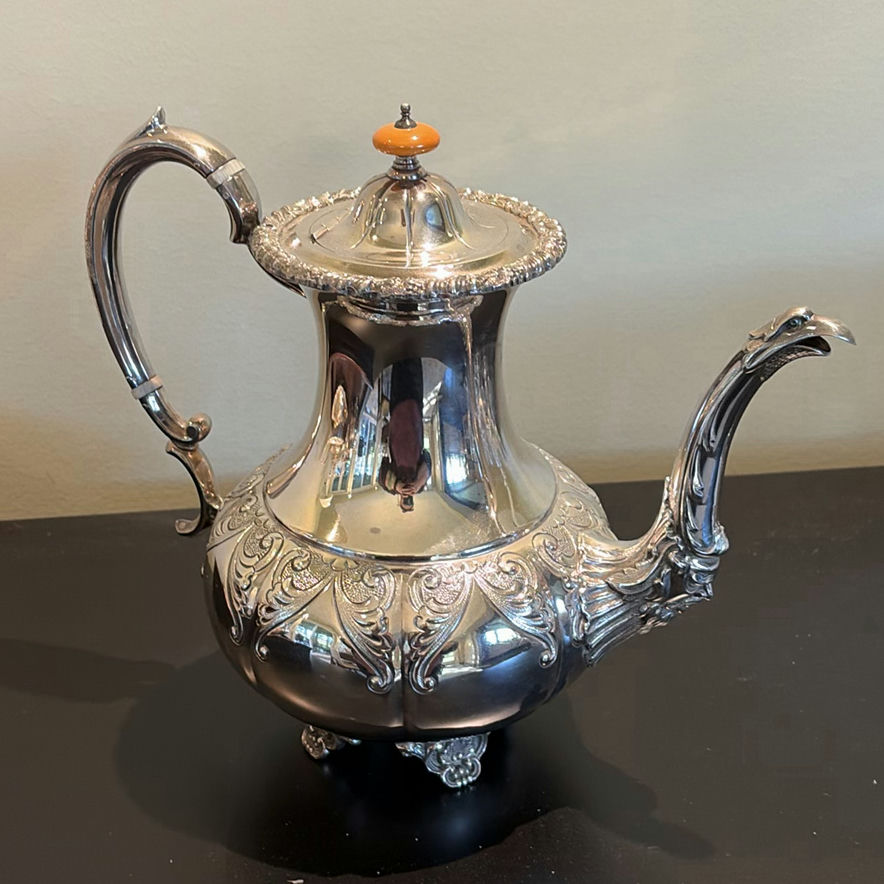 Silver Plate Tea and Coffee Serving Set with Tray - image 7 of 31