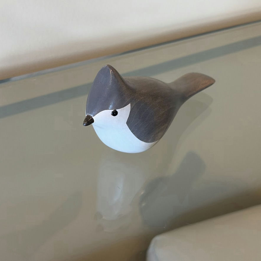 Jim Harkness Wooden Tufted Titmouse Bird Decoy - image 2 of 7