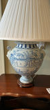 Blue and White Ceramic Table Lamp - from Italian Pharmacy Urn - thumbnail 2 of 12