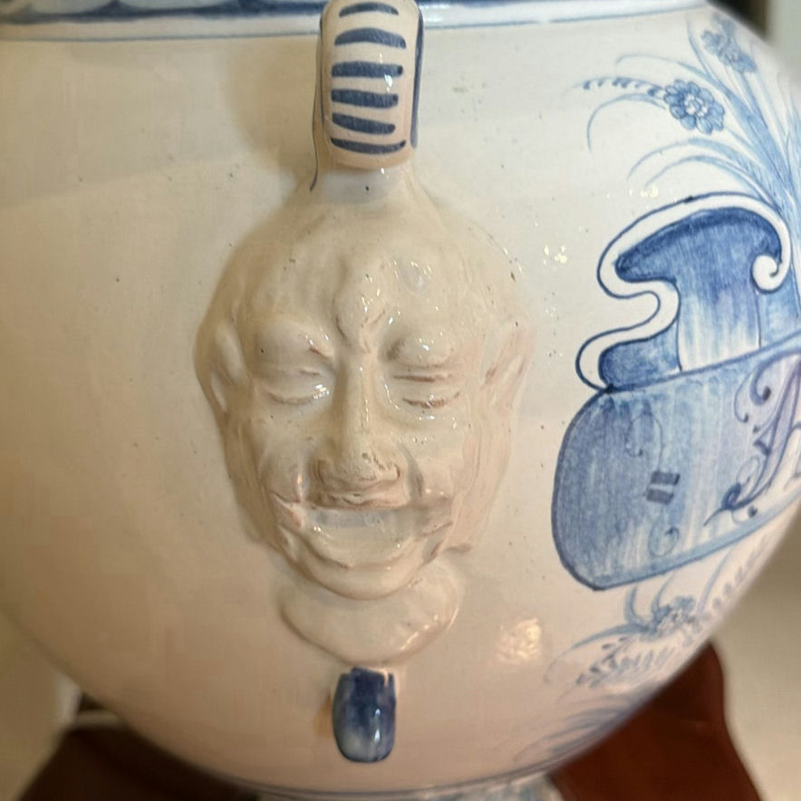 Blue and White Ceramic Table Lamp - from Italian Pharmacy Urn - image 9 of 12