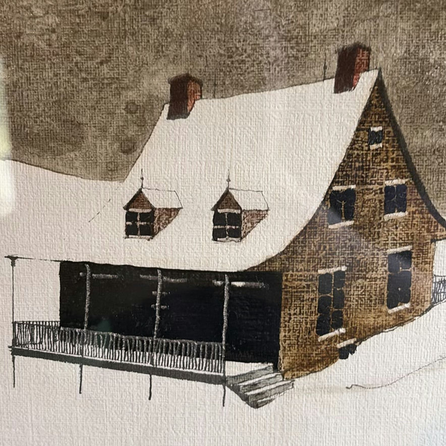 Original Signed Winter Farmhouse Artwork - image 3 of 8