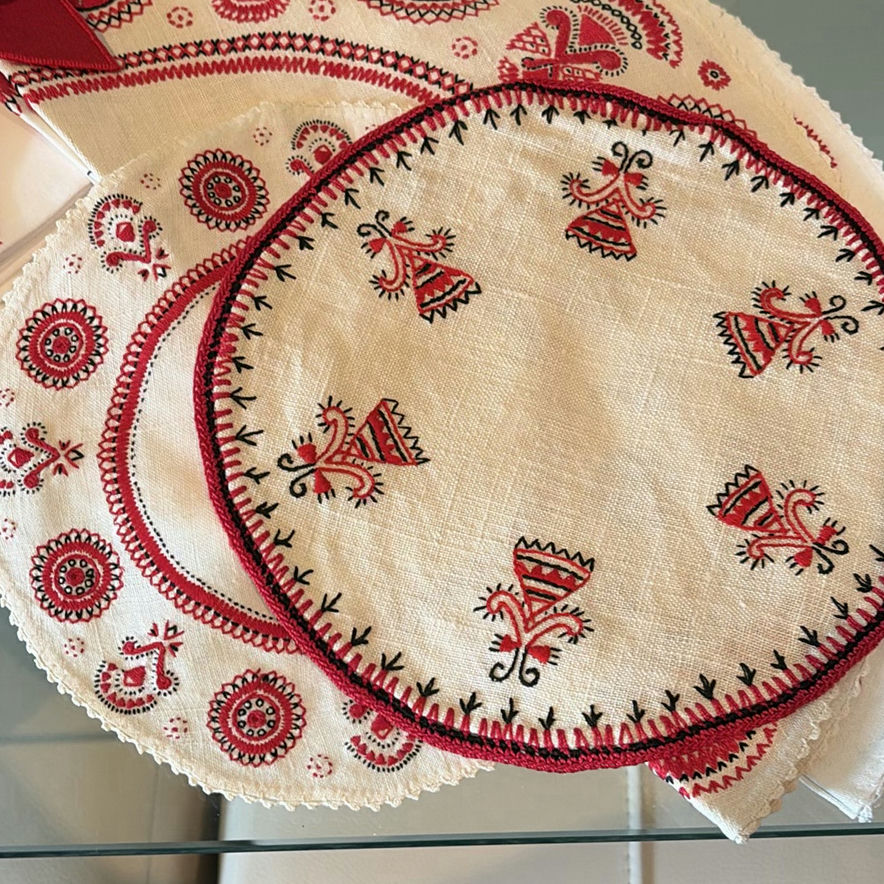 Embroidered Table Linens and Decorative Textile Set - image 8 of 20